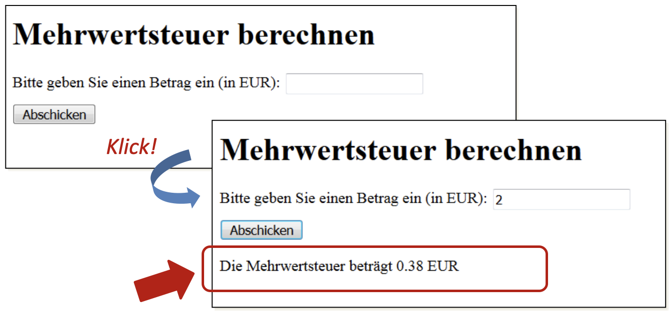 Text output on web page